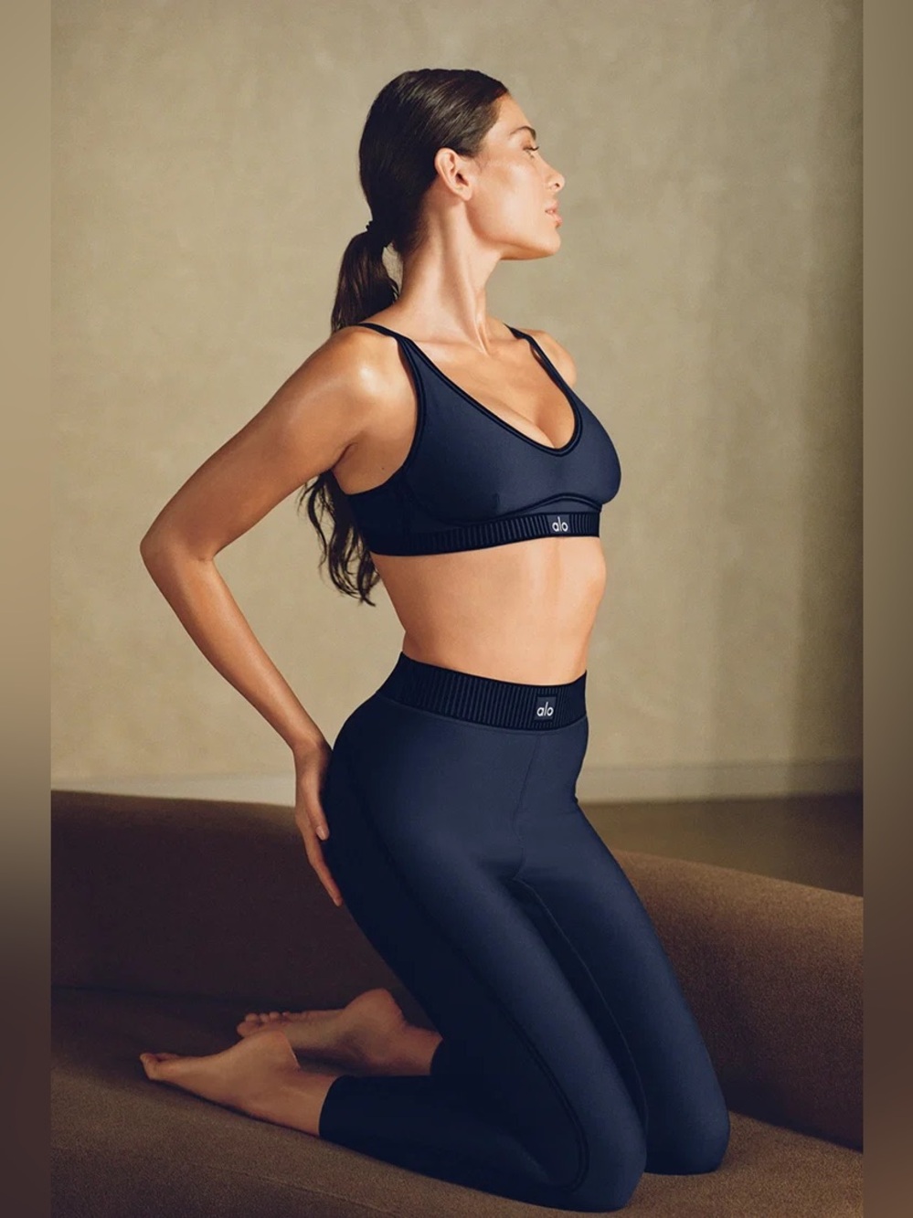 Alo Yoga Airlift High-Waist 7/8 Line Up Legging Navy